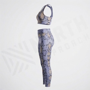 Ensembles de yoga et de fitness tendance : pantalon imprimé par sublimation et soutien-gorge de sport – Tenue d'entraînement pour la gym et l'exercice - Product Image 3