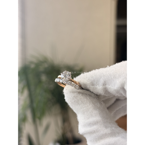 Exclusivo conjunto nupcial de diamantes cultivados en laboratorio, anillo solitario de 1.84 quilates VVS VS EF, oro macizo, joyería fina para mujer - Product Image 6