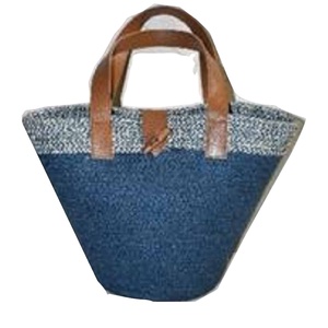 Meilleur prix corps en forme de V bleu et haut couleur cendré 2 poignées en cuir et bouche cuir verrouillé femmes main batg - Product Image 4