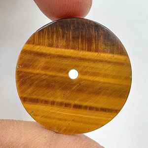 Disponible para Envío Inmediato: Esfera de Reloj de Ojo de Tigre Natural Calibrada, Disco Plano Redondo de 25 mm, Gema Amarilla para Ensamblaje de Relojes - Product Image 3