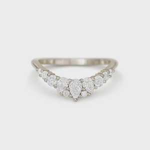 Anillo de Boda Curvo con Diamante Cultivado en Laboratorio, Oro Sólido de 14K, Diseño Contorneado, 0.53 Quilates, Claridad VS+, Baño de Rodio - Product Image 5