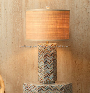 Lampe de table de style nautique avec abat-jour en tissu crème, décor côtier rustique, éclairage de salon unique - Product Image 6