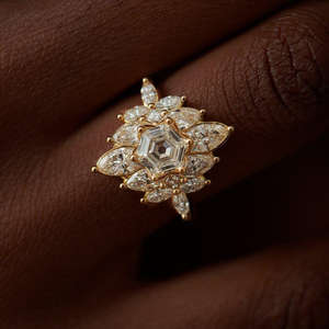 แหวนแต่งงาน/หมั้นเพชรทรงวินเทจ 14k สีเหลืองทอง ผลิตในห้องปฏิบัติการ IGI/GIA สำหรับทั้งชายและหญิง ทองคำขาวคุณภาพสูง เหมาะสำหรับงานฉลองครบรอบ - Product Image 1