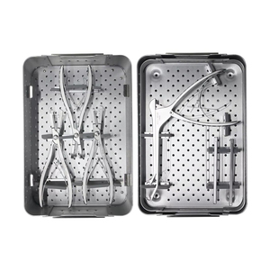 Kit d'instruments chirurgicaux manuels pour la colonne vertébrale en acier inoxydable, avec support orthopédique, forceps, pousseur, implant et kit de mesure - Product Image 5