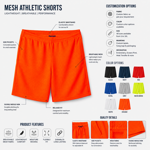 Pantalones Cortos de Baloncesto Personalizados con Logotipo para Hombre, Sólidos, Casuales, Impermeables, Antiarrugas, de Secado Rápido, Transpirables, con Bolsillo, 100% Poliéster - Product Image 3