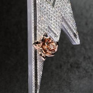 Colgante de Plata Pura 925 con Moissanita VVS, Verificado, Personalizado con Nombre, Fabricación 3D, Estilo Hip Hop - Product Image 2