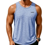 Camiseta sin Mangas para Hombre, Transpirable, de Secado Rápido, Cuello Redondo, para Gimnasio, Running, Ropa Deportiva, Logotipo Personalizado, 100% Algodón, Serigrafía