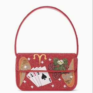 กระเป๋าสะพายไหล่ลายโมเสกเรขาคณิตดีไซน์โดดเด่นประดับลูกปัดหลากสี กระเป๋าถือแบบมีฝาปิดประดับลูกปัดแก้วหลากสี กระเป๋าแฟชั่นสำหรับผู้หญิงสำหรับงานปาร์ตี้ - Product Image 1