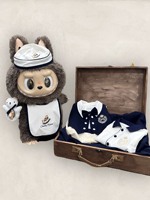 Nouvel Ensemble Cadeau 7 Pièces pour Bébé Garçon Nouveau-né, Vêtements 100 % Coton Comprenant Combinaison, Chapeau, Bavoir, Chaussettes, Jouet et Broderie Cheval