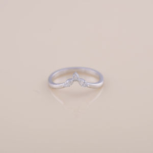 Anillo de Diamante Cultivado en Laboratorio de Corte Redondo y Marquesa de 2.19 Quilates, Plata de Ley 925 Sólida, Anillo de Compromiso con Engaste de Garras - Product Image 1