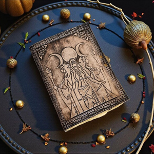 Journal en cuir fait main Triple Lune Déesse, Grimoire de sorcellerie, Carnet en cuir véritable, Journal d'écriture vintage, Cadeau - Product Image 4