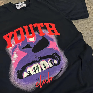 T-shirts pour hommes en coton 100% surdimensionnés, respirants, de grande taille, avec impression personnalisée, logo personnalisé, streetwear - Product Image 4