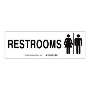 Panneau de signalisation Brady pour toilettes 4H X 12W, pour intérieur et extérieur - Product Image 3