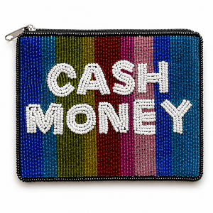 Custom Colorful Stripe Beaded <b>Coin</b> <b>Purse</b> Cash Graphic Travel Wallet Handmade Gift OEM ODM Women's 5 Inch Mini - Product Image 1