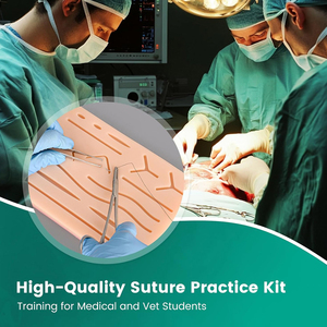 Kit d'entraînement à la suture réutilisable de qualité supérieure pour fournisseurs : Outils en acier inoxydable, coussinets en silicone durables avec plaies pré-découpées - Product Image 6