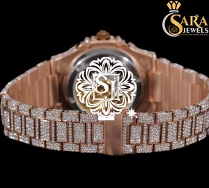 นาฬิกาข้อมือประดับเพชรธรรมชาติสำหรับผู้ชายดีไซน์ทันสมัย - Product Image 3