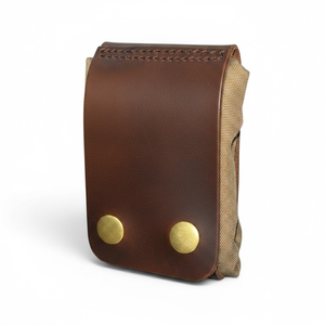 ANTIQUE BROWN FORAGING BAG POUCH I Geoffrey I 100% Waxed Cotton Bag and 100% Cow Leather Shell I Upto 2 1/2 inch wide belt - Product Image 2