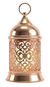 Farolillo Marroquí Dorado, Portavelas Decorativo de Metal, Centro de Mesa para Ramadán, Elegancia y Brillo - Product Image 5