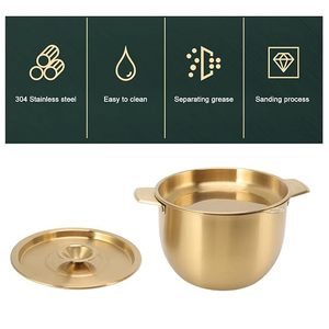Casserole ronde dorée avec couvercle en acier inoxydable, design en métal poli durable, style moderne et luxueux pour gaz - Product Image 3