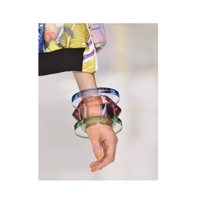 Nuevo Brazalete Acrílico con Patrones, Brazalete de Resina Cuadrado Irregular, Diseño Personalizado, Brazalete Hecho a Mano, Brazaletes Gruesos, Gran Venta - Product Image 3