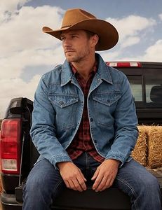 Chaqueta Vaquera Forrada de Franela para Hombre Flygo, Corte Cowboy, Estilo Western Clásico, Ajuste Slim, Chaqueta Trucker Vintage Resistente, 100% Algodón - Product Image 4