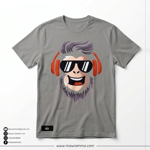 เสื้อยืดสีเทาสำหรับผู้ชาย พิมพ์ลายการ์ตูนตลก แขนสั้น คอกลม ทรงปกติ สวมใส่สบาย พิมพ์ลายดิจิทัล ผ้าฝ้ายเจอร์ซีย์ - Product Image 3
