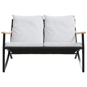 Conjunto de Muebles de Balcón de Acero con Recubrimiento en Polvo Negro Mediano, Muebles de Patio - Product Image 4