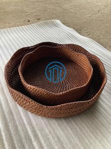 Maceta de Mimbre Hecha a Mano con Base de Ratán de Dos Tonos, Ecológica, para Decoración del Hogar, Venta al Por Mayor - Product Image 1