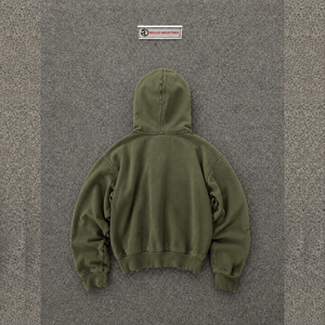 Sweat à capuche zippé décontracté olive coupe oversize, imprimé étoiles géométriques, veste polaire décontractée, coupe régulière, pour l'automne, légère, chaude et confortable - Product Image 6