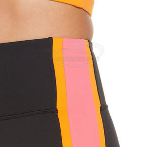 Leggings taille haute avec bas côtelé et tissu sculptant pour femme Spandex/Polyester Taille haute pour la course à pied - Product Image 4