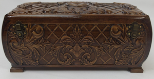 Kleine Walnuss-Schmuckschatulle in Dunkelbraun, geschnitzte Holzbox, Premium Massivholz Dekorative Box im Vintage-Design, Schatztruhe - Product Image 6