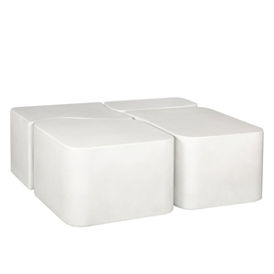 Modern White GFRC Eco-Friendly Durable <b>Nesting</b> <b>Coffee</b> <b>Table</b> <b>Set</b> with Minimalist Design for Living Room Furniture - Product Image 1