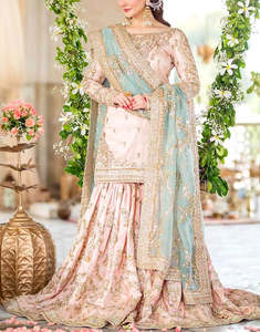 AA IMPEX Conjuntos Tradicionales Indios y Pakistaníes, Vestidos de Novia, Traje Sharara Gharara para Mujer, Ropa Formal de Noche, Vestidos de Fiesta - Product Image 3