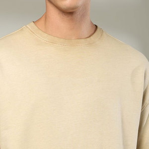 T-shirt en jersey de coton surdimensionné pour homme, col rond, manches courtes, style décontracté avec imprimé, coupe respirante - Product Image 6