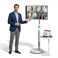 32 Inch Giant Android Tablet TV Android 15 Wireless Movable Smart Screen Touch Monitor with 10000mAh Battery Silent Casters