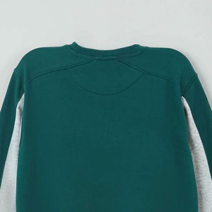 Sudadera de Algodón con Cuello Redondo y Bloques de Color para Hombre, Corte Regular, Estilo Casual para Otoño, Verde y Gris, Manga Raglán - Product Image 4