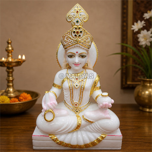 Marble Annapurna Statue | Handcrafted White Marble Annapurna Devi Murti | Goddess Annapurna Idol | MALIYAS India - Product Image 1