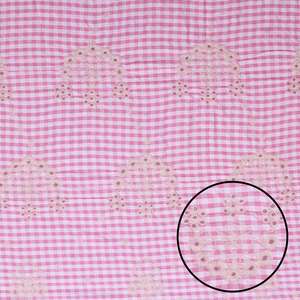 Top selling Breathable Woven Combed Lightweight <b>Pink</b> & White Gingham Cotton <b>Fabric</b> for Girls' Tops Dresses & DIY Projects - Product Image 1