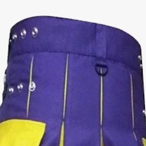 Kilt Escocés Deportivo para Hombre, Kilt Utilitario de Tartán Negro Liso de Poliviscosa - Product Image 5