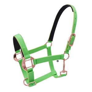 Horse <b>Halters</b> Nylon Traction Halter Green Handcrafted Horse Bridle Premium Leather Headstall Adjustable Design - Product Image 3