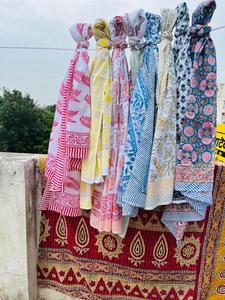 Handblock Printed Cotton Sarong for Women Pareo <b>Wrap</b> <b>Beach</b> Wear Party Wear Scarfs Mix Assorted Multi Color Designs Cover Ups - Product Image 2