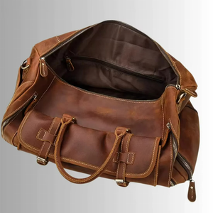 Bolsa de Viaje de Cuero de Lujo, Bolsa de Lona de Cuero Multifuncional, Bolsa de Equipaje de Cuero Genuino en Venta con la Mejor Calidad OEM - Product Image 4