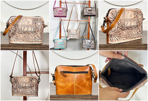 Premium Genuine <b>Leather</b> 777 Lucky Crossbody Bags Hand <b>Tooled</b> Western Design Women Shoulder Bag Vintage Sling Purse for Daily Use - Product Image 3