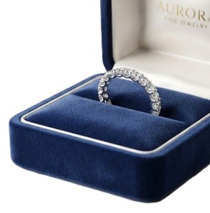 DEF Color VS VVS Clarity Round Brilliant Cut Lab Grown Diamond IGI Certified 10K 14K 18K Solid Gold <b>Full</b> Eternity Wedding Band - Product Image 4