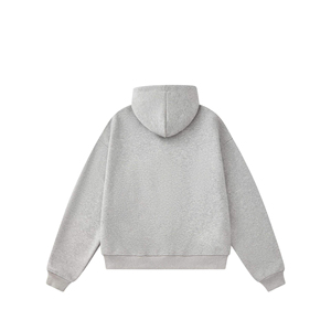 เสื้อฮู้ดซิปผู้ชายดีไซน์ใหม่ ทรงโอเวอร์ไซส์ สีดำล้วน ผ้าเฟรนช์เทอร์รี่ 100% คอตตอน ทรงปกติ ใส่ได้ในฤดูใบไม้ร่วง - Product Image 6