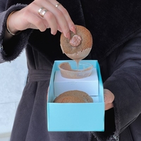 Boîte d'emballage en papier écologique personnalisée pour mini-burgers, frites, beignets, sauces, sushis, gâteaux, pâtisseries, biscuits, brownies