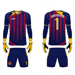 Ensemble de maillots de football pour hommes à manches longues sublimés avec design personnalisé, numéro et nom du joueur, 100% polyester respirant et à séchage rapide - Product Image 3