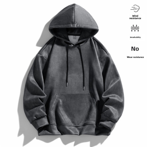 Sweat-shirt à capuche épais pour homme, uni, avec poche latérale, coupe ample, blanc et gris foncé, et bien plus encore, personnalisable sur demande du client - Product Image 3