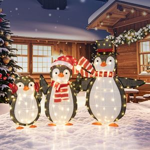 Decorazioni Natalizie Gonfiabili da Esterno con 194 Luci LED a Forma di Pinguini, con Fascette Zip, Decorazioni Luminose per Giardino - Product Image 6