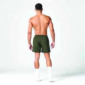 Pantalones Cortos Deportivos para Hombre al por Mayor, de Alta Calidad, con Logotipo Personalizado, Cintura Elástica, Poliéster Transpirable, Color Negro Sólido Informal - Product Image 4